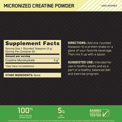 Micronized Creatine Powder Optimum Nutrition